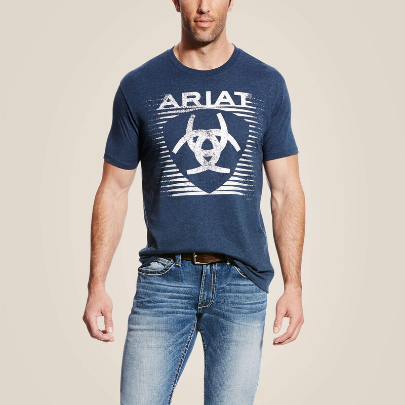 T-shirt Ariat Navy Heather Shade pour hommes - 10019779