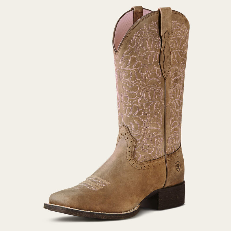 Ladies Ariat Round Up Remuda Wide Square Toe Western Boot - 10019906