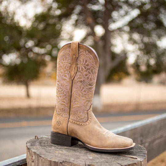 Ladies Ariat Round Up Remuda Wide Square Toe Western Boot - 10019906