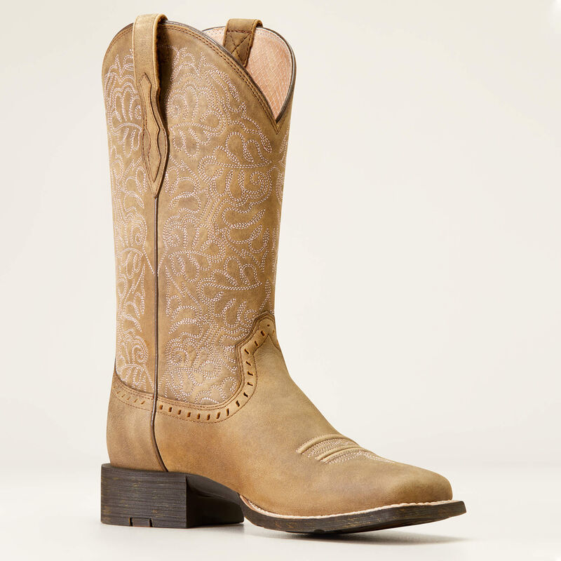 Ladies Ariat Round Up Remuda Wide Square Toe Western Boot - 10019906