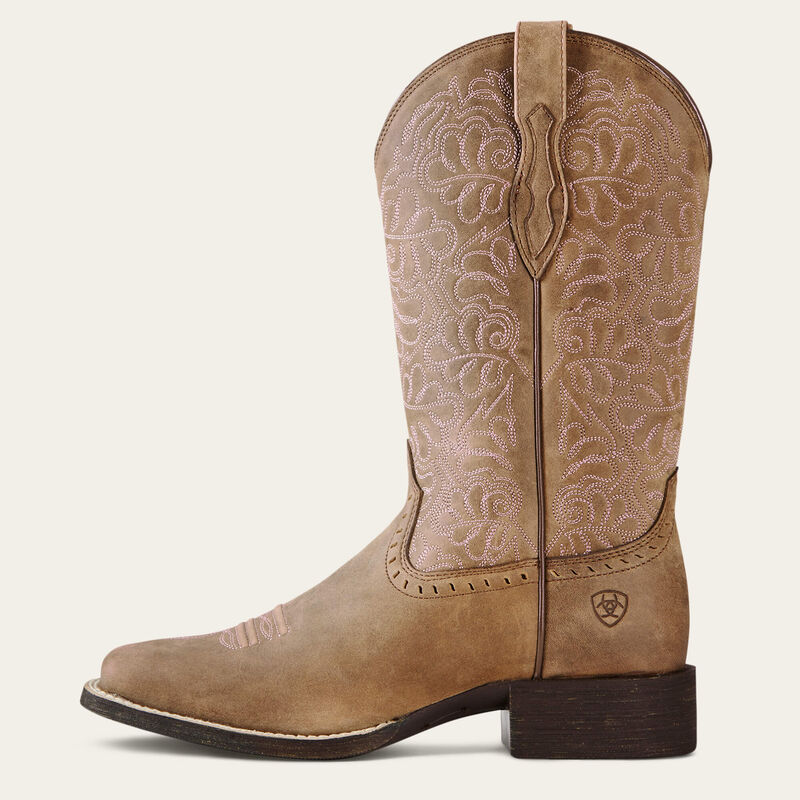 Ladies Ariat Round Up Remuda Wide Square Toe Western Boot - 10019906