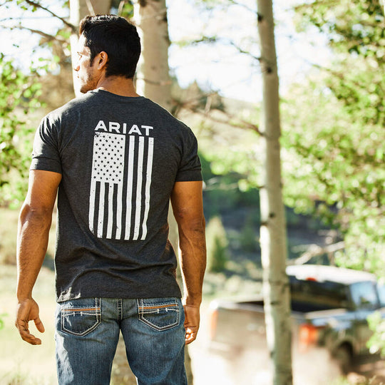 T-shirt Ariat Charcoal Freedom pour hommes - 10025209