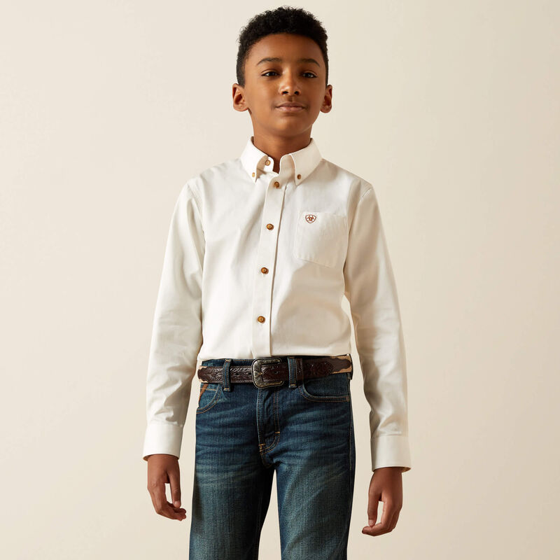 Kids Ariat Solid Twill Classic Fit Shirt - 10030161