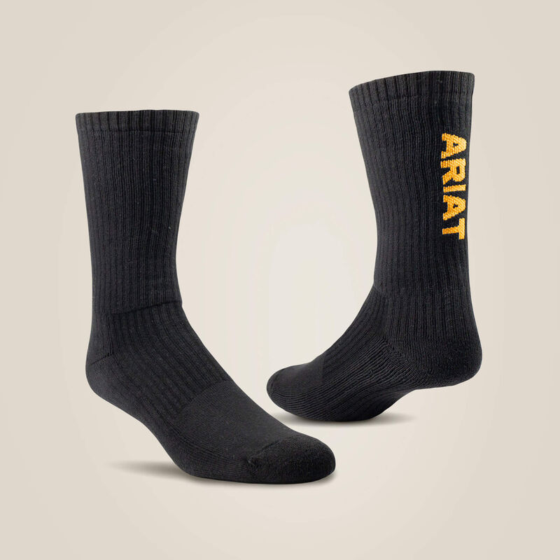 Men's Ariat Premium Ringspun Cotton Crew Work Sock 3 Pair Pack - 10036518
