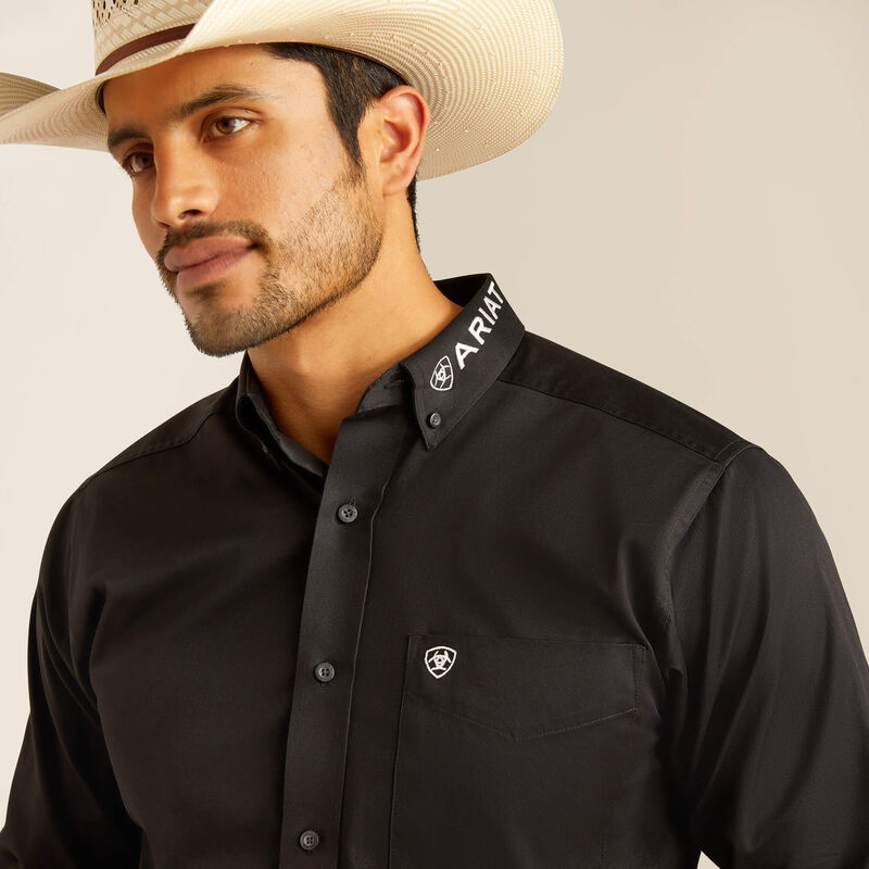 Men's Ariat Team Mexico Logo Twill Fitted Shirt - 10038914