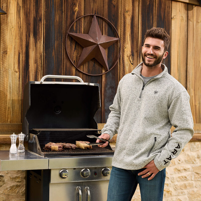 Men's Ariat Caldwell Logo 1/4 Zip Sweater - 10046490