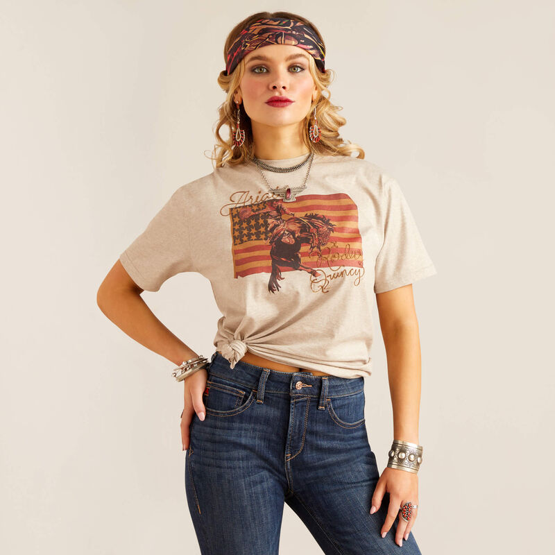 Ladies Ariat by Rodeo Quincy Flag T-Shirt - 10048669