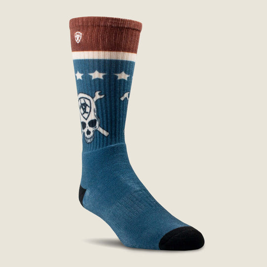 Ariat Patriot Graphic Crew Work Sock 2 Pack - 10051910