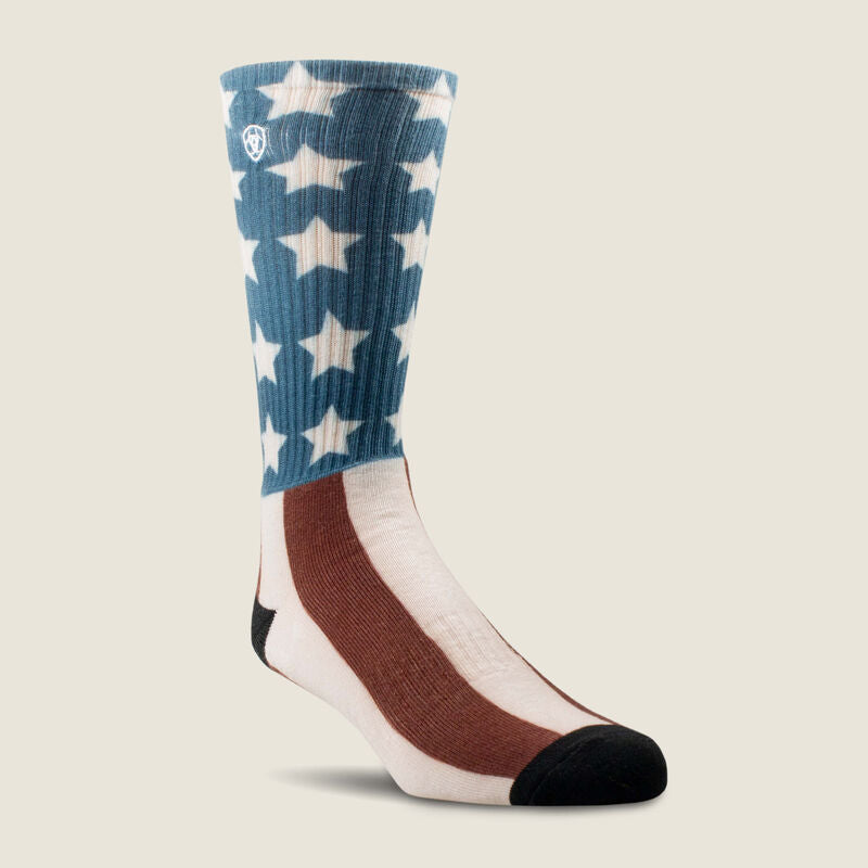 Ariat Patriot Graphic Crew Work Sock 2 Pack - 10051910
