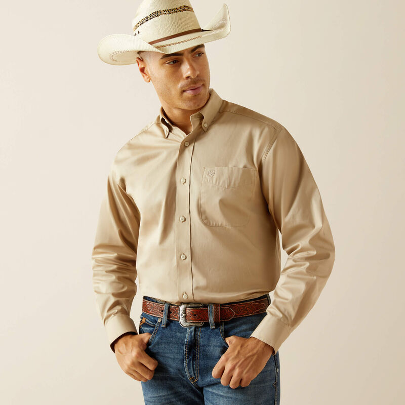 Men's Ariat Lightweight Solid Twill Classic Fit Shirt - 10058558