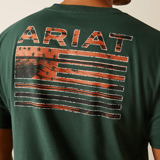 Men'a Ariat Rustic Wood Flag T-Shirt - 10058890