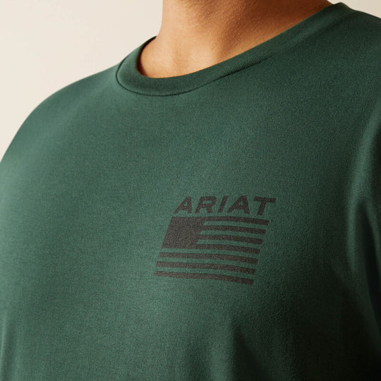 Men'a Ariat Rustic Wood Flag T-Shirt - 10058890