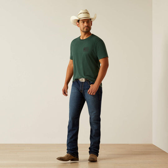 Men'a Ariat Rustic Wood Flag T-Shirt - 10058890