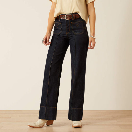 Ladies Ariat Ultra High Rise Tomboy Western Utility Wide Leg Jean -