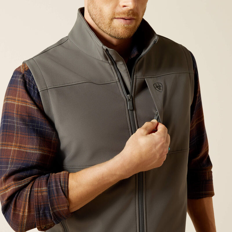 Men's Ariat Vernon Softshell Grey Vest - 10062362