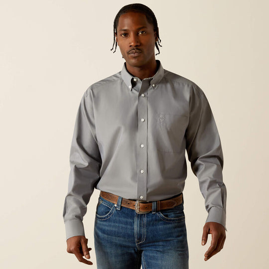 Men's Ariat Wrinkle Free Solid Pinpoint Oxford Classic Fit Shirt - 10062526