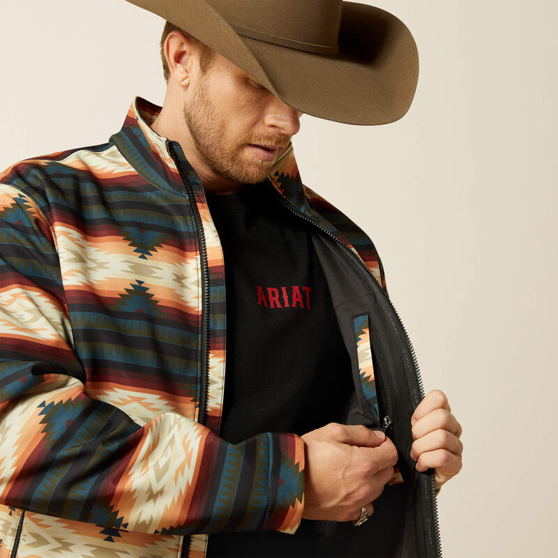 Men's Ariat Logo Softshell Red Southwest Jacket - 10062583