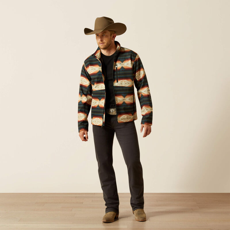 Men's Ariat Logo Softshell Red Southwest Jacket - 10062583