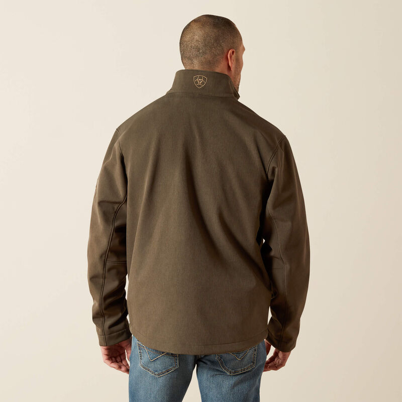 Men's Ariat Logo Softshell Earth Green Heather Jacket - 10062584