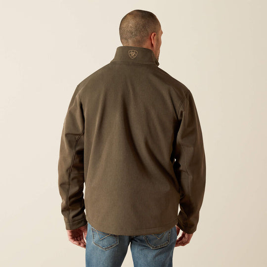 Men's Ariat Logo Softshell Earth Green Heather Jacket - 10062584