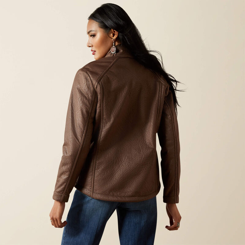 Ladies Ariat Logo Softshell Faux Leather Jacket - 10062795