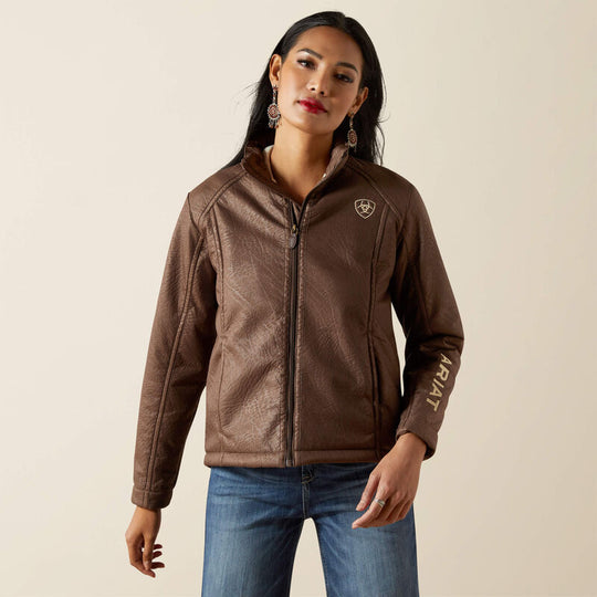 Ladies Ariat Logo Softshell Faux Leather Jacket - 10062795