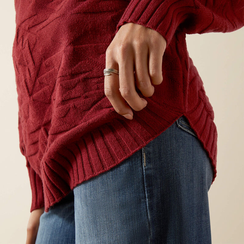 Ladies Ariat Ornate Cabernet Pullover Sweater - 10062810