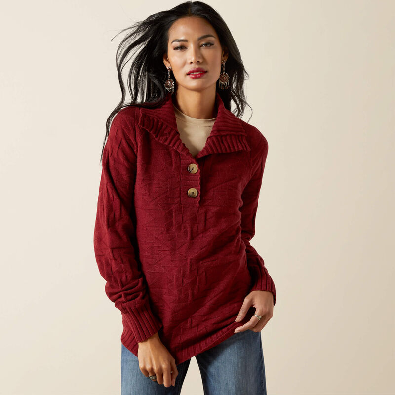 Ladies Ariat Ornate Cabernet Pullover Sweater - 10062810