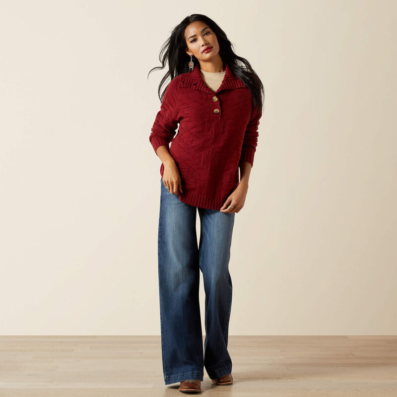 Ladies Ariat Ornate Cabernet Pullover Sweater - 10062810