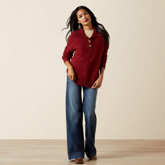 Ladies Ariat Ornate Cabernet Pullover Sweater - 10062810