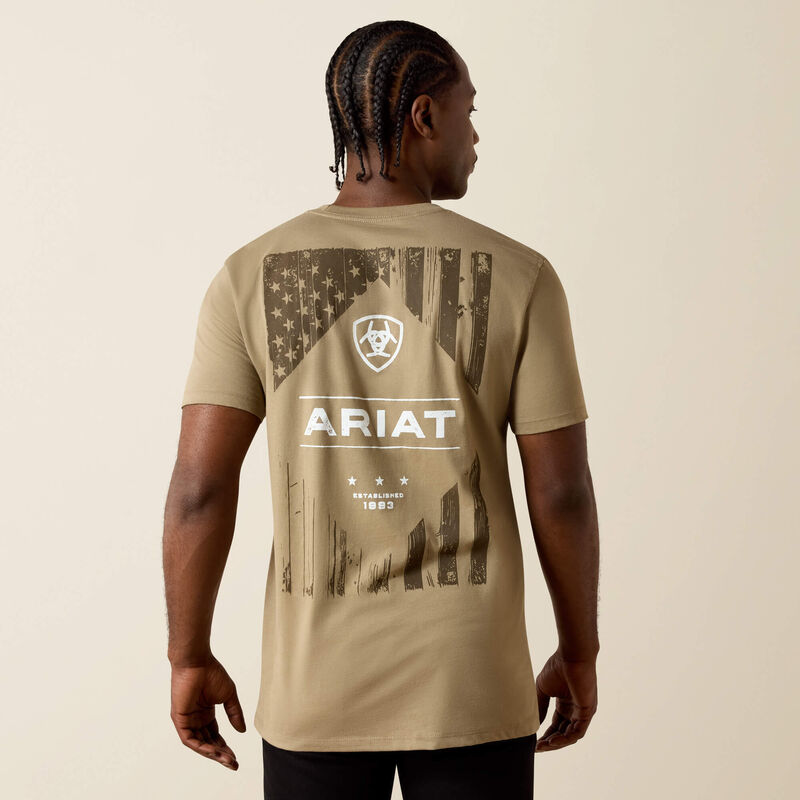 Men's Ariat Wooden Diamond Flag V2 Buckle Classic Fit T-Shirt - 10070421