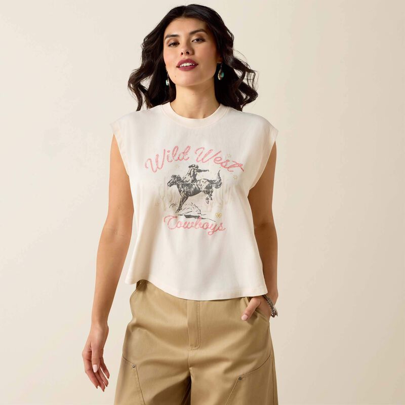 Ladies Ariat Wild West Cropped T-Shirt - 10071110