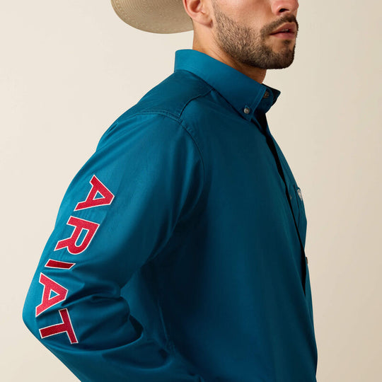 Men's Ariat Team Logo Lightweight Twill Classic Fit Shirt - 10071684