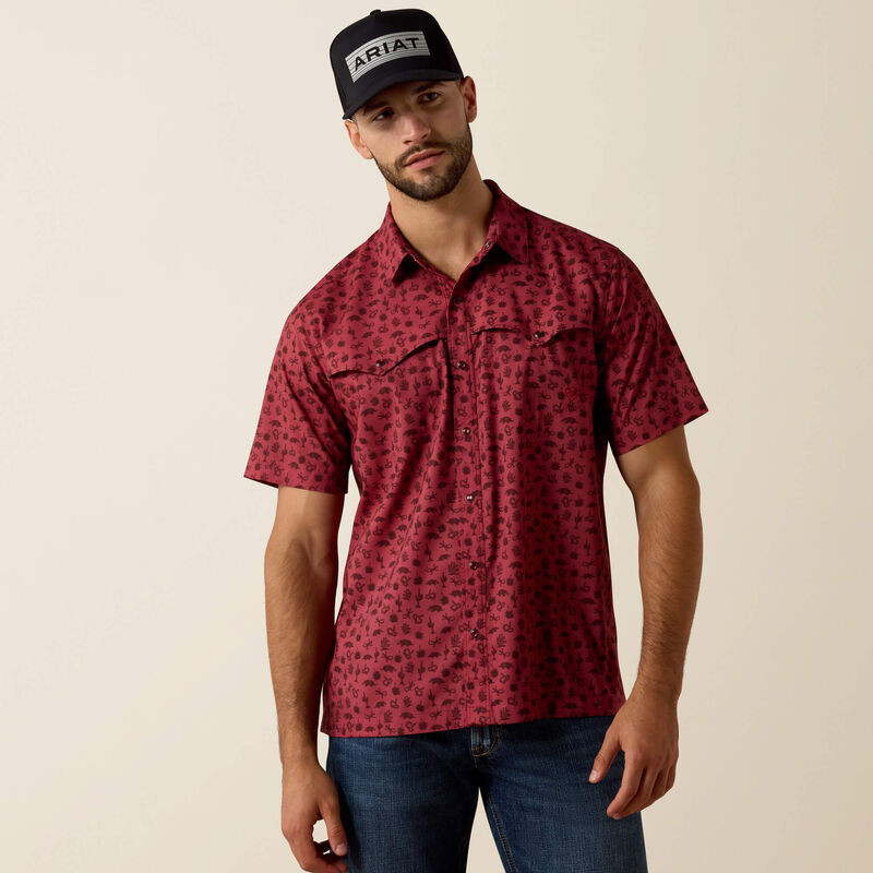 Men's Ariat Printed VentTEK Western Yoke Classic Fit Snap Shirt - 10073425