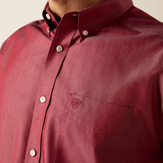 Men's Ariat Wrinkle Free Solid Pinpoint Oxford Classic Fit Shirt - 10073476