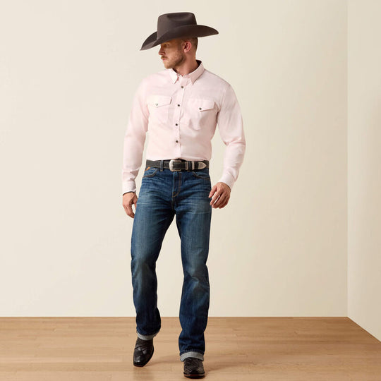 Men's Ariat Wrinkle Free Refined Slub Fitted Shirt - 10073487