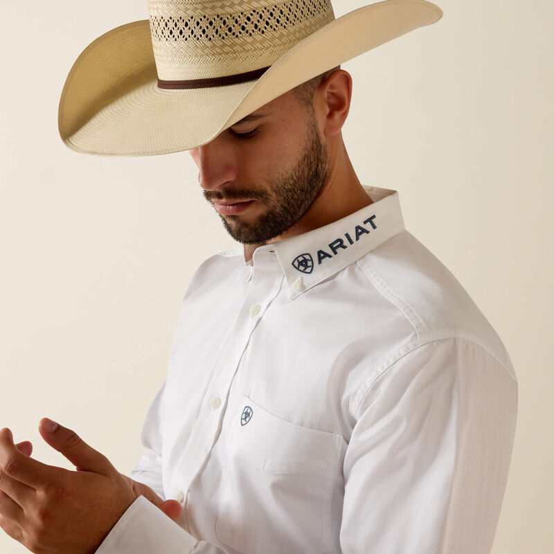 Men's Ariat Team Logo Lightweight Twill Fitted Shirt - 10073652