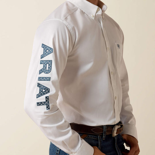 Men's Ariat Team Logo Lightweight Twill Fitted Shirt - 10073652