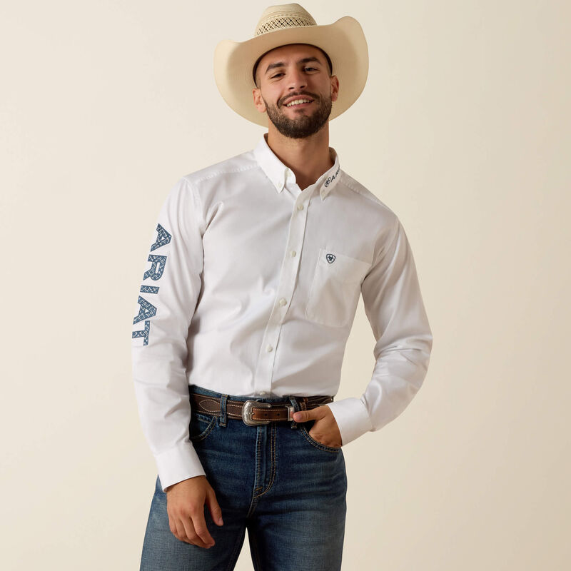 Men's Ariat Team Logo Lightweight Twill Fitted Shirt - 10073652