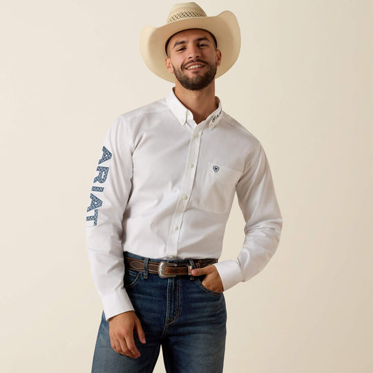 Men's Ariat Team Logo Lightweight Twill Fitted Shirt - 10073652