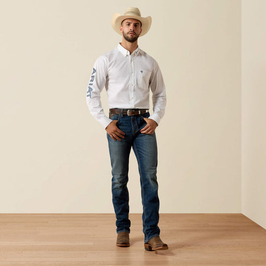 Men's Ariat Team Logo Lightweight Twill Fitted Shirt - 10073652