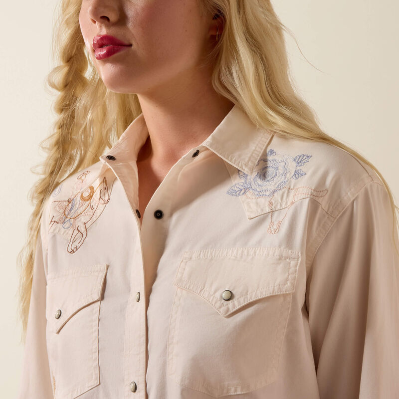 Ladies Ariat Ashville Embroidered Snap Shirt - 10073666