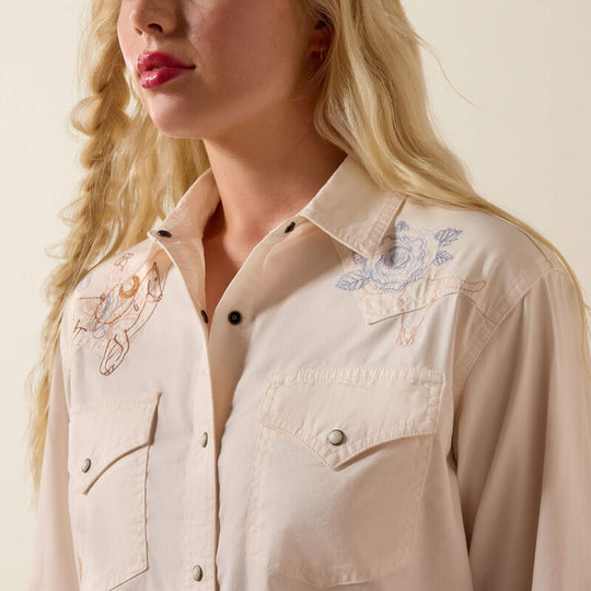 Ladies Ariat Ashville Embroidered Snap Shirt - 10073666