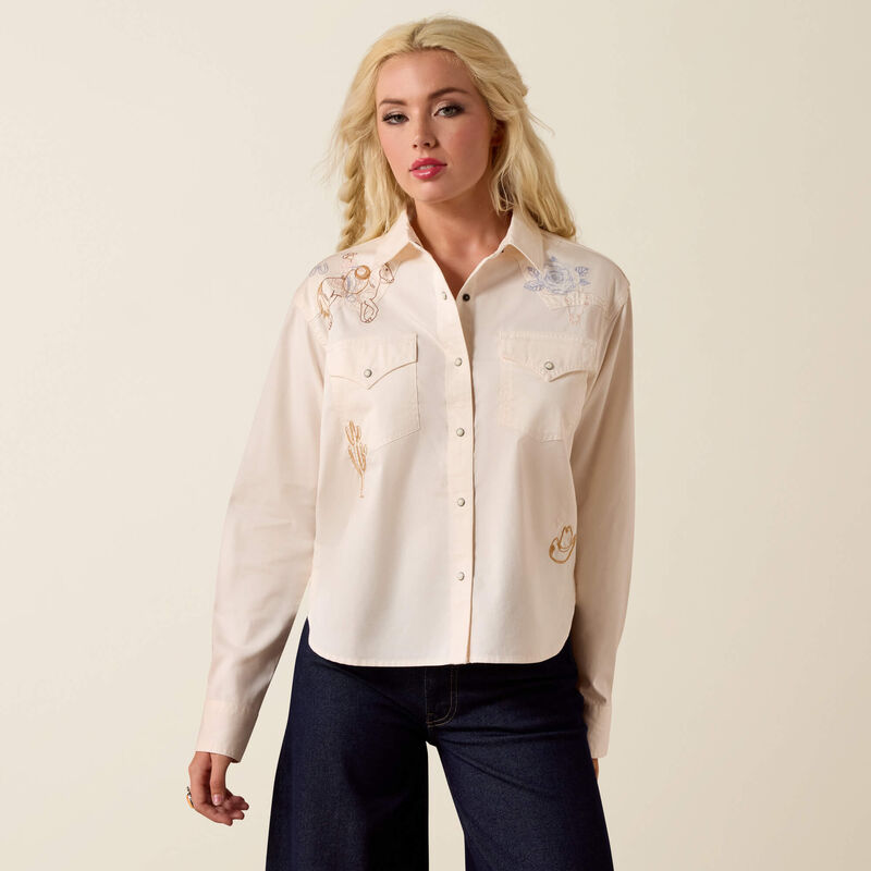 Ladies Ariat Ashville Embroidered Snap Shirt - 10073666
