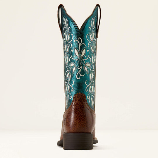 Women's Ariat Round Up Holly Beasty Brown with 112" Metallic Sea - 10074373