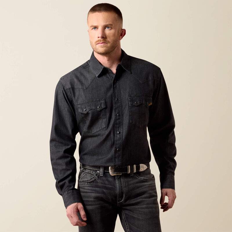 Men's Ariat Classic Fit Sawtooth Denim Shirt - 10079097