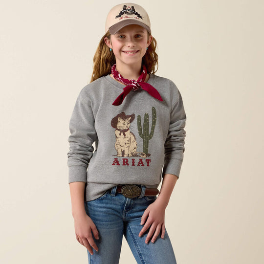 Girls Ariat Sassy Cat Sweatshirt - 10080609