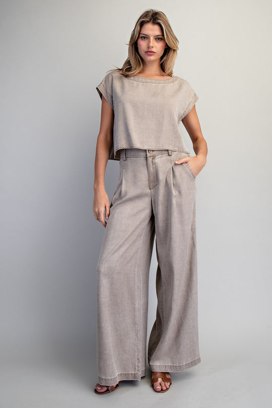 Ladies EESOME Button Back Cropped Top - TK16063