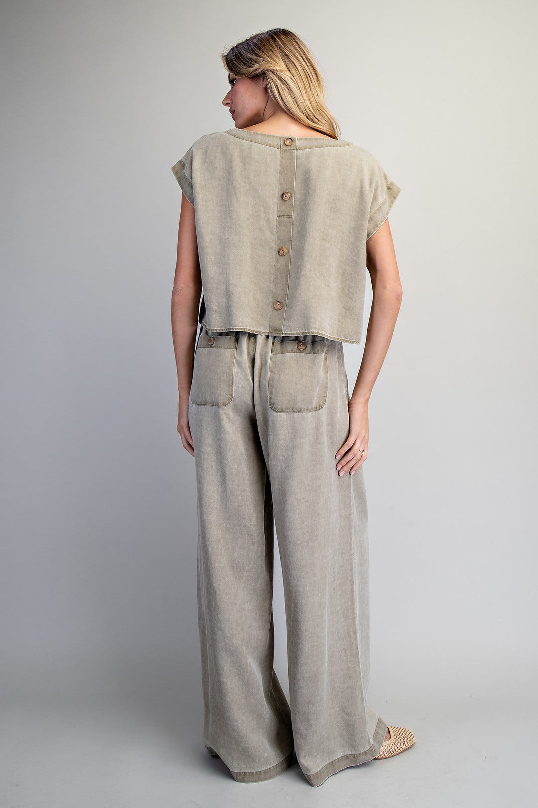 Ladies EESOME Zipper Front Wide Leg Pants - PK16064