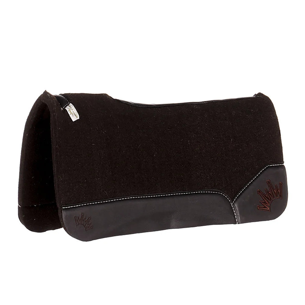 Best Ever Pads The Kush Wool Crown Embroidered Saddle Pad - Black - 32"x32" 3/4"